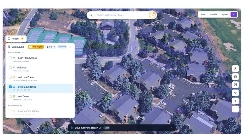 Photorealistic 3D parcel map