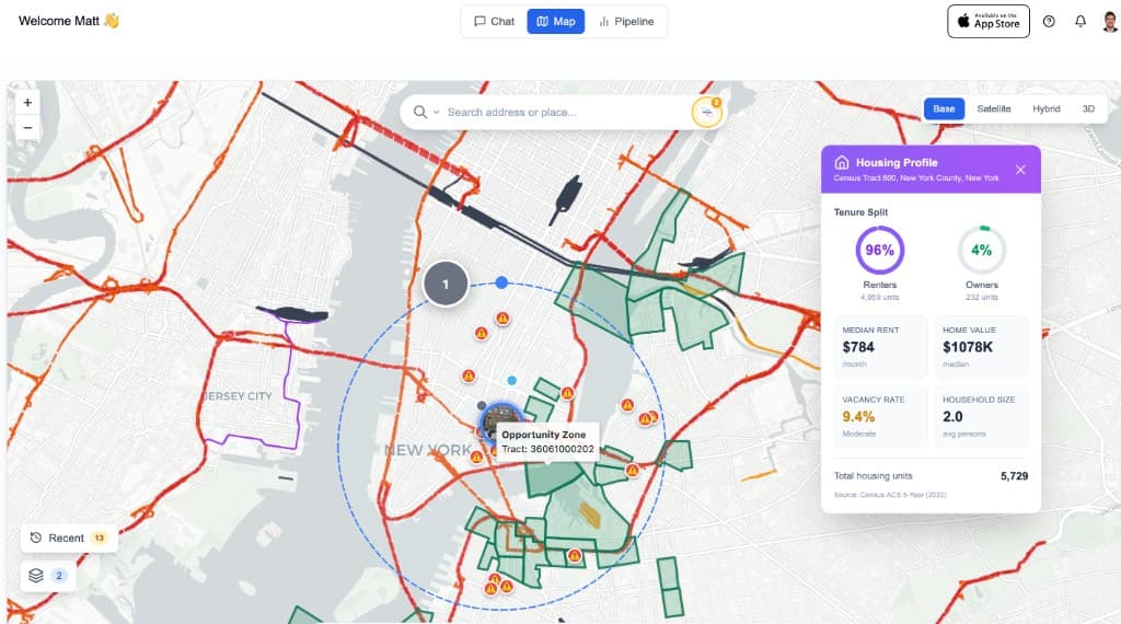 Multi-layer data analysis on the map